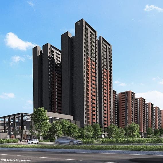 Residential towers street view
